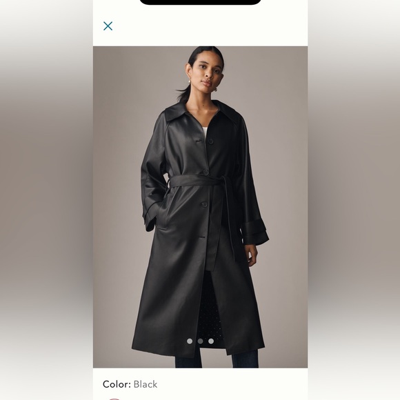 Black Long Trench Coat - Picture 2 of 7